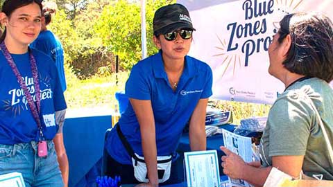 Blue Zones cooking demo booth