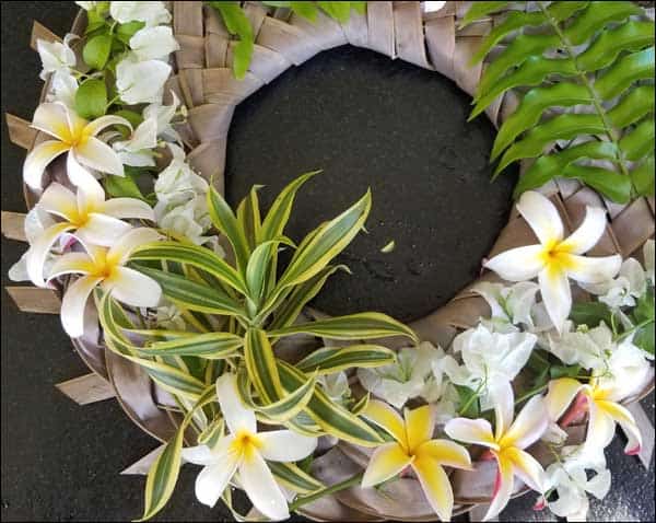 Class 2: Wreaths, umeke, and wrap.  Lau Niu Holiday Crafts with U’i Kahue of Maui Grown 808. @ Maui Nui Botanical Gardens